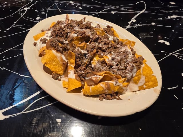 Ground beef nachos.