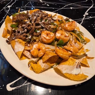 Shrimp & steak nachos