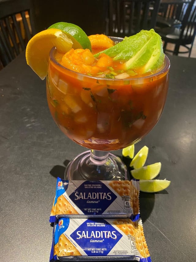 Shrimp cocktail.